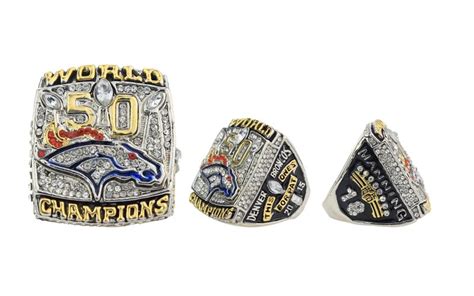 Denver Broncos Super Bowl Championship Ring Set In Display Box