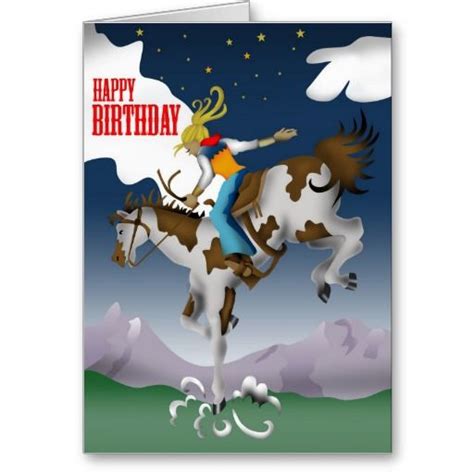 Cowgirl Birthday Card Cow Birthday Birthday Cowgirl Birthday