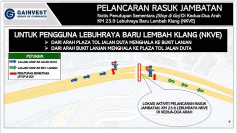 Pemasangan Rasuk Jambatan Di NKVE Di Jln Duta Bkt Lanjan Penutupan