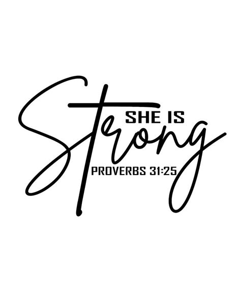 She Is Strong Proverbs 31 25 Bible Cross Quote Painting By Norman W