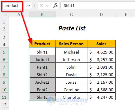 How To Paste Range Names In Excel Ways Exceldemy