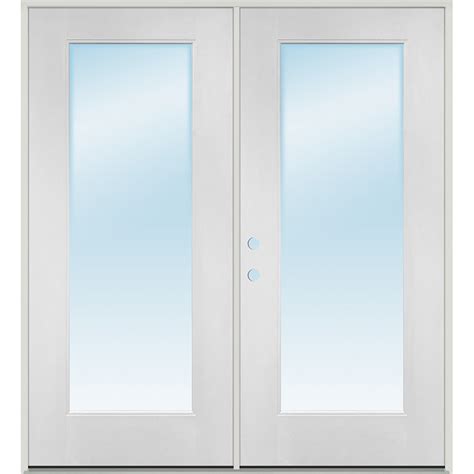 Standard Size Full Lite Fiberglass Patio Prehung Double Door Unit Door Clearance Center