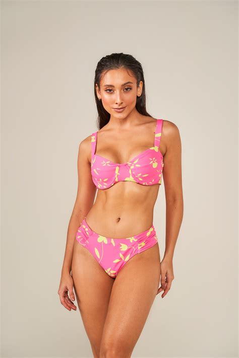 Calcinha De Biquíni Noronha Floral Neon Ilha Bikini