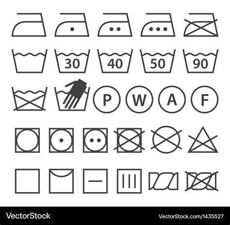 Set Of Washing Symbols Royalty Free Vector Image