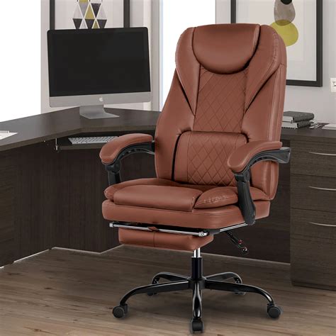 Lacoo Faux Leather High Back Executive Office Desk Chair With Armrests