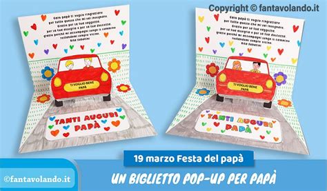 Festa Del Pap Biglietto Di Auguri Pop Up Con La Macchina