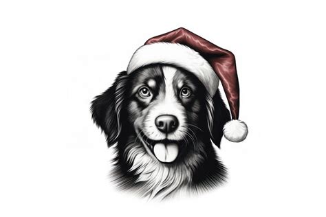 Dog wearing Santa hat portrait | Free Photo Illustration - rawpixel