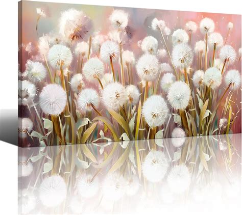 Amazon.com: Mofutinpo Dandelion Living Room Wall Decor - Large Wall Art ...