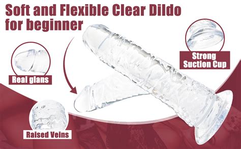 Amazon Realistic Clear Silicone Jelly Dildo Bed Secret G Spot Adult Sex Toy For Women