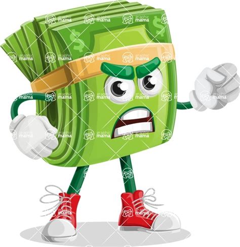 Dollar Bill Cartoon Vector Character Aka Richy Mccash With Angry Face