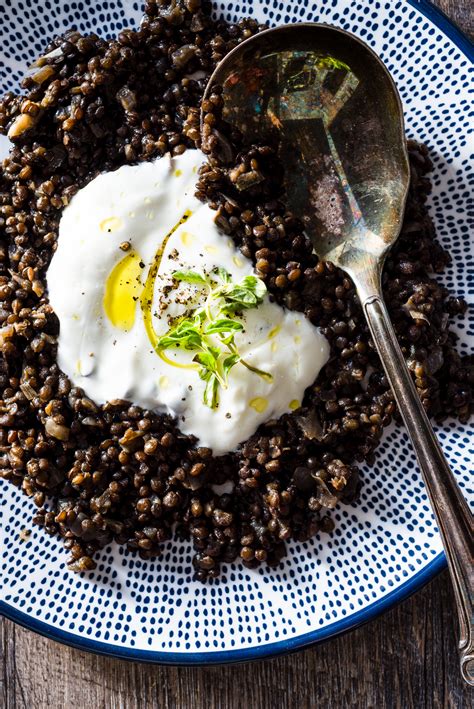 Beluga lentils with Yogurt, Olive Oil and Oregano – Luv Cooks