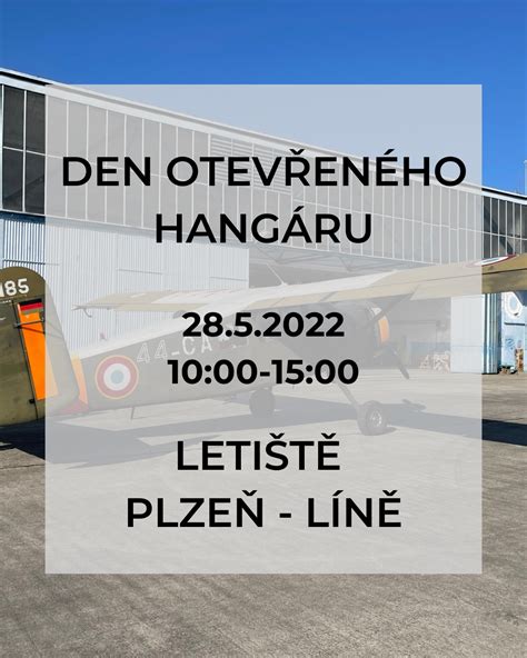 Den otevřeného hangáru 1 na letišti Plzeň Líně LKLN Kalendář