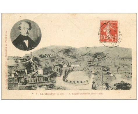 carte postale ancienne 71 LE CREUSOT en 1951 Eugène Schneider 1914