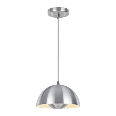 Aspen Creative Corporation 1 Light Aluminum Integrated Led Mini Pendant With Metal Dome Shade