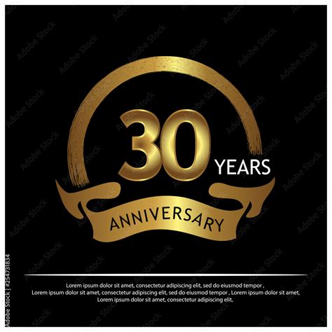 Thirty Years Anniversary Golden Anniversary Template Design For Web