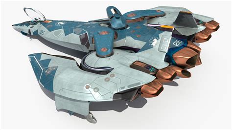 Sci Fi Fighter Jet Blue Rigged 3D Model $149 - .max - Free3D