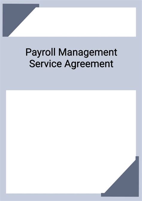 Payroll Services Agreement Template