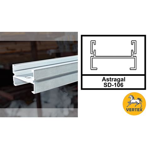 [sd 106] Vertex Sd Astragal 21 Ft Aluminum Frame For Fabrication Sliding Window Per Piece