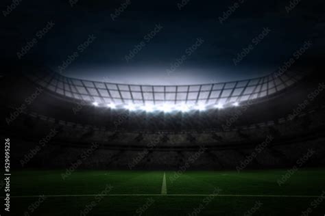 Large football stadium under night sky Stock Illustration | Adobe Stock