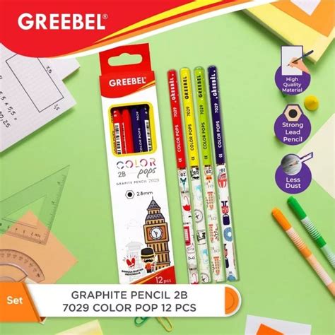 Jual Pensil Kayu 2b Greebel 7029 Color Pops 28mm 1 Box Isi 12 Pcs