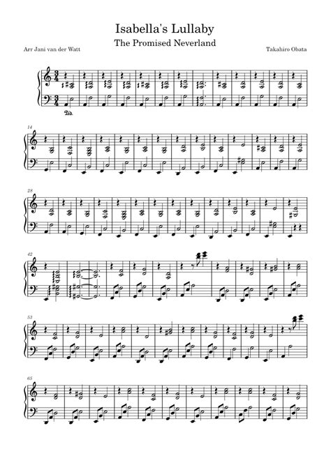 Isabella S Lullaby Takihiro Obata Sheet Music For Piano Solo