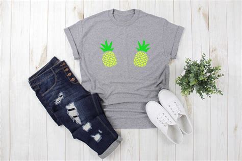 Pineapple Tee Shirt Boobs T Shirt Women Tshirt Teenage Girl Etsy