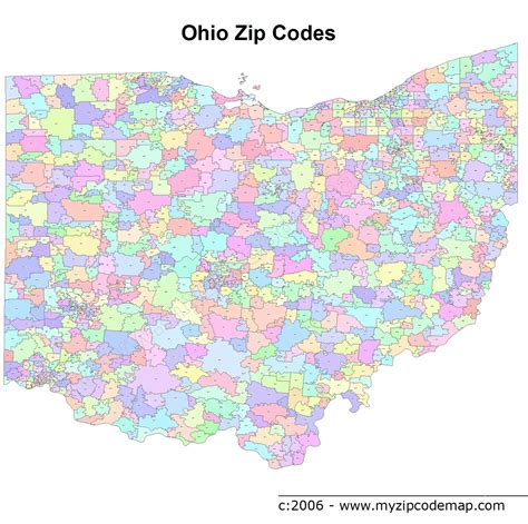 Ohio Area Zip Codes Map