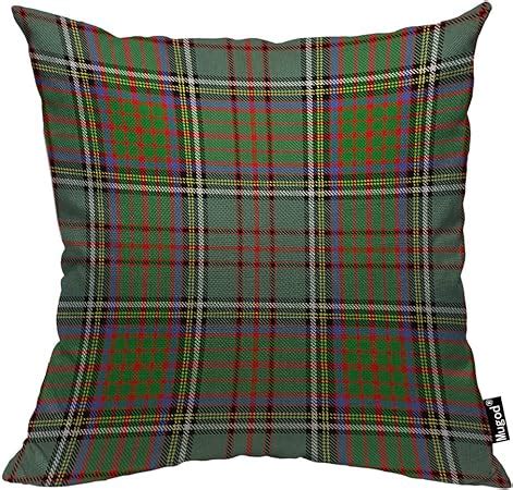 Amazon Mugod Plaid Throw Pillow Cover Classic Tartan Red Green