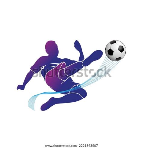 Football Player Logo Kick Ball Sport Stock Vector (Royalty Free ...