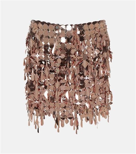 Embellished Miniskirt In Gold Rabanne Mytheresa