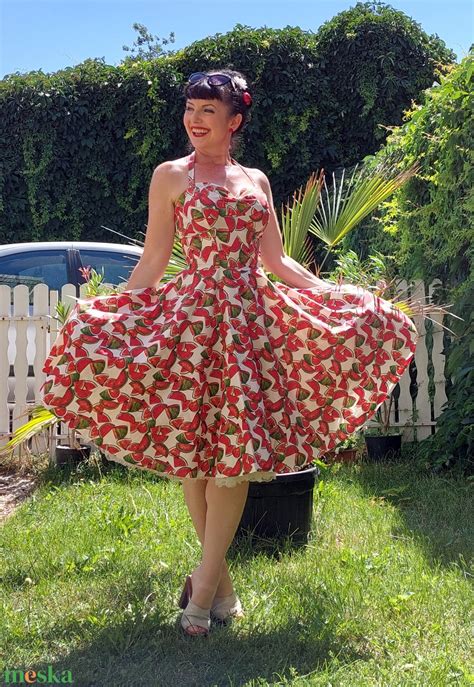 Pinup Rockabilly Ruha Dinnye Mint S Meska Hu