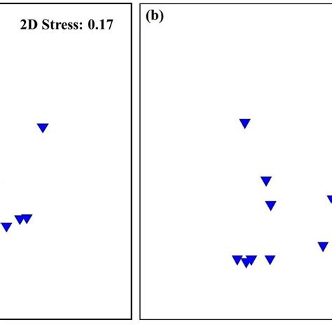 Dimensionless Multidimensional Scaling MDS Ordination Plot For The