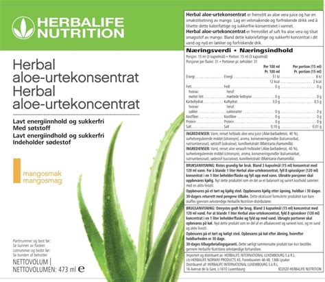 Aloe Vera Drik Selvst Ndigt Herbalife Medlem