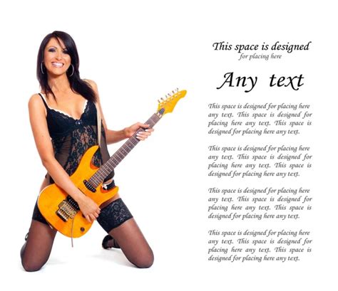 Sexy Brunette With The Guitar Stock Photo By Shmeljov