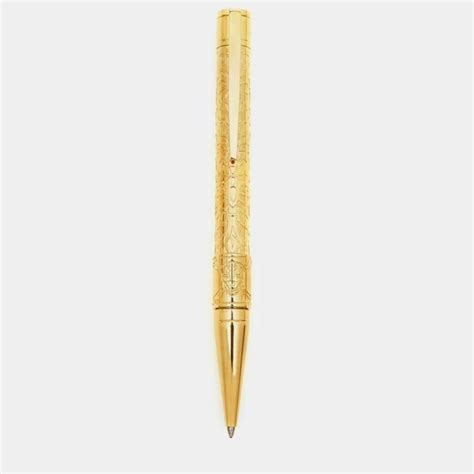 S T Dupont Pirates Of The Caribbean Gold Tone Pen Set S T Dupont