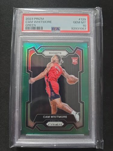 Panini Prizm Cam Whitmore Green Prizm Rc Rookie Psa