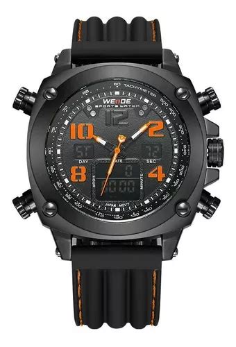 Reloj Weide Anadigi Wh 5208 Para Hombre Negro Y Naranja MercadoLibre