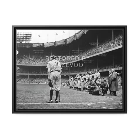 Babe Ruth Bows Out Famous Vintage Framed Canvas Picture Restored