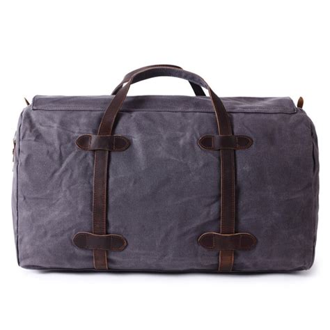 Waxed Canvas Duffle Bag Holdall Luggage Weekender Bag Travel Bag Af12 Moshileatherbag