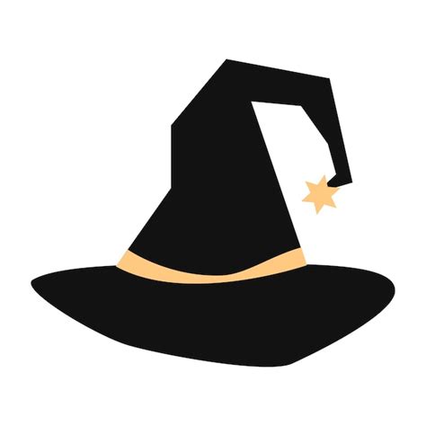 Sombrero De Bruja Negro Vector Premium