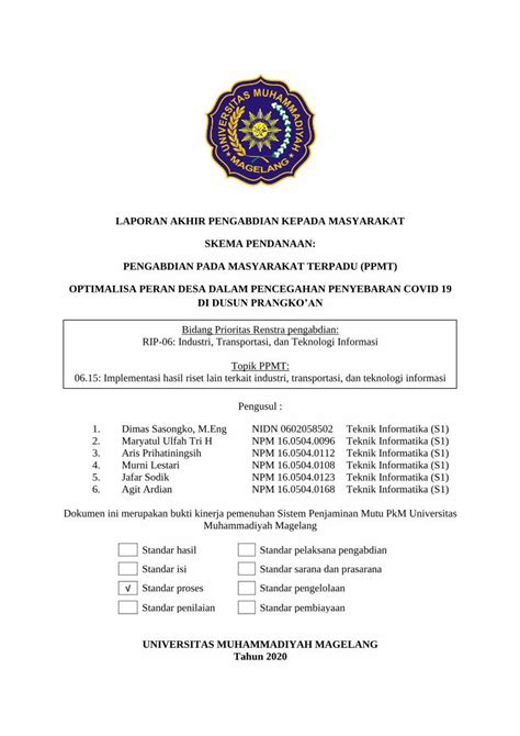 Pdf Laporan Akhir Pengabdian Kepada Masyarakat Skema Dokumen Tips