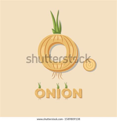 Vegetable Onion Lettering Poster Design Vector Stock Vector Royalty