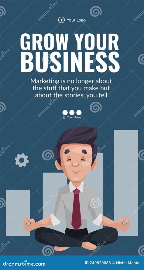 grow  business portrait template design stock vector illustration