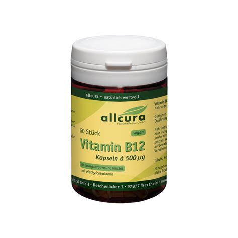 Vitamin B12 Kapseln 500µg 60 Stück Alle Produkte Produkte Allcura