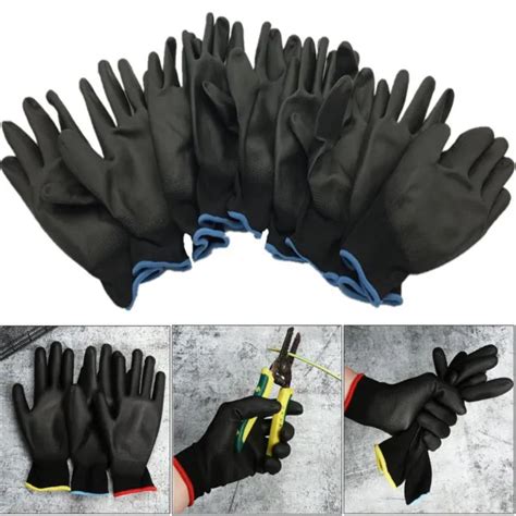 NON SLIP PU ANTI STATIC Black Polyurethane Labor Protection Coated Work