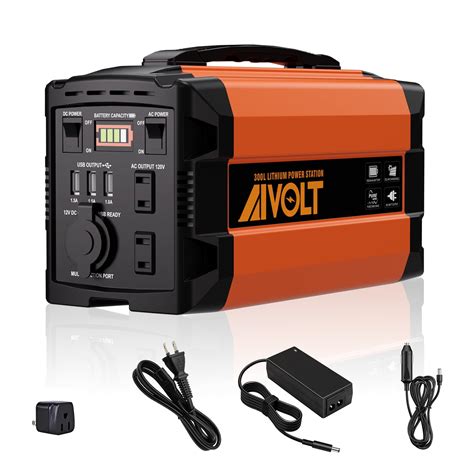 AIVOLT Portable Solar Power Station 300W 288Wh Rechargeable Camp