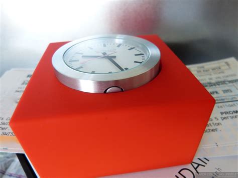 Experience Mondaine Magnetic Red Desk Cube Clock The Official Swiss