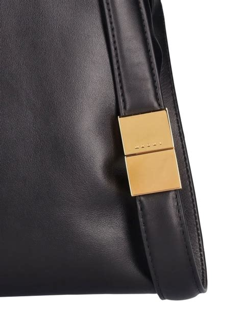 Medium Prisma Leather Shoulder Bag Marni Damen Luisaviaroma