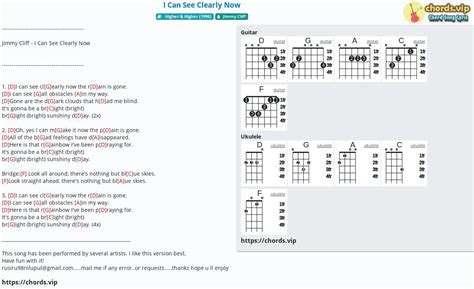 Chord: I Can See Clearly Now - Jimmy Cliff - tab, song lyric, sheet ...