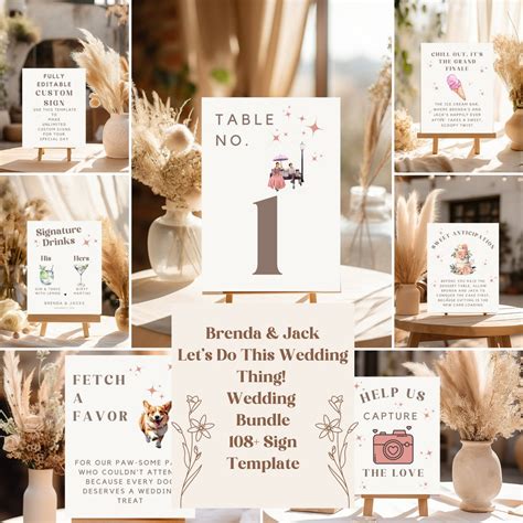 Wedding Signs Template, Printable Receptions Table Signs, Editable ...